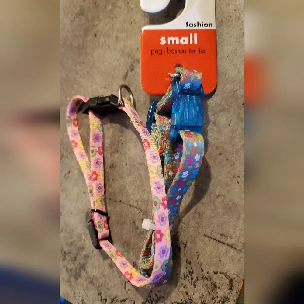 Floral and Blue Patterned cat collars